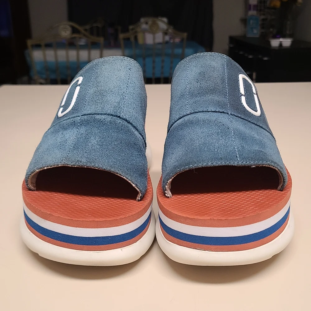 Marc Jacob's Lex Suede chunky platform sport slide size 38 - Picture 2 of 10